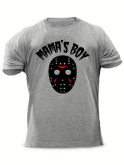 Men's Mama's Boy Print T shirt Crew Neck Tee Men's Clothing For Summer
