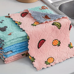 10pcs Printed Rags Scouring Cloth Cleaning Cloths