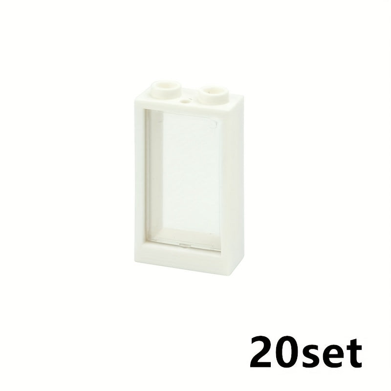 20pcs Building Blocks Window House Parts Frame 1X2X3 Compatible with 60593 60602