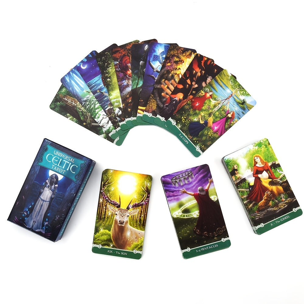 56pcs Universal Celtic Tarot Deck Modern Tarot Library Cards with QR Code Guide