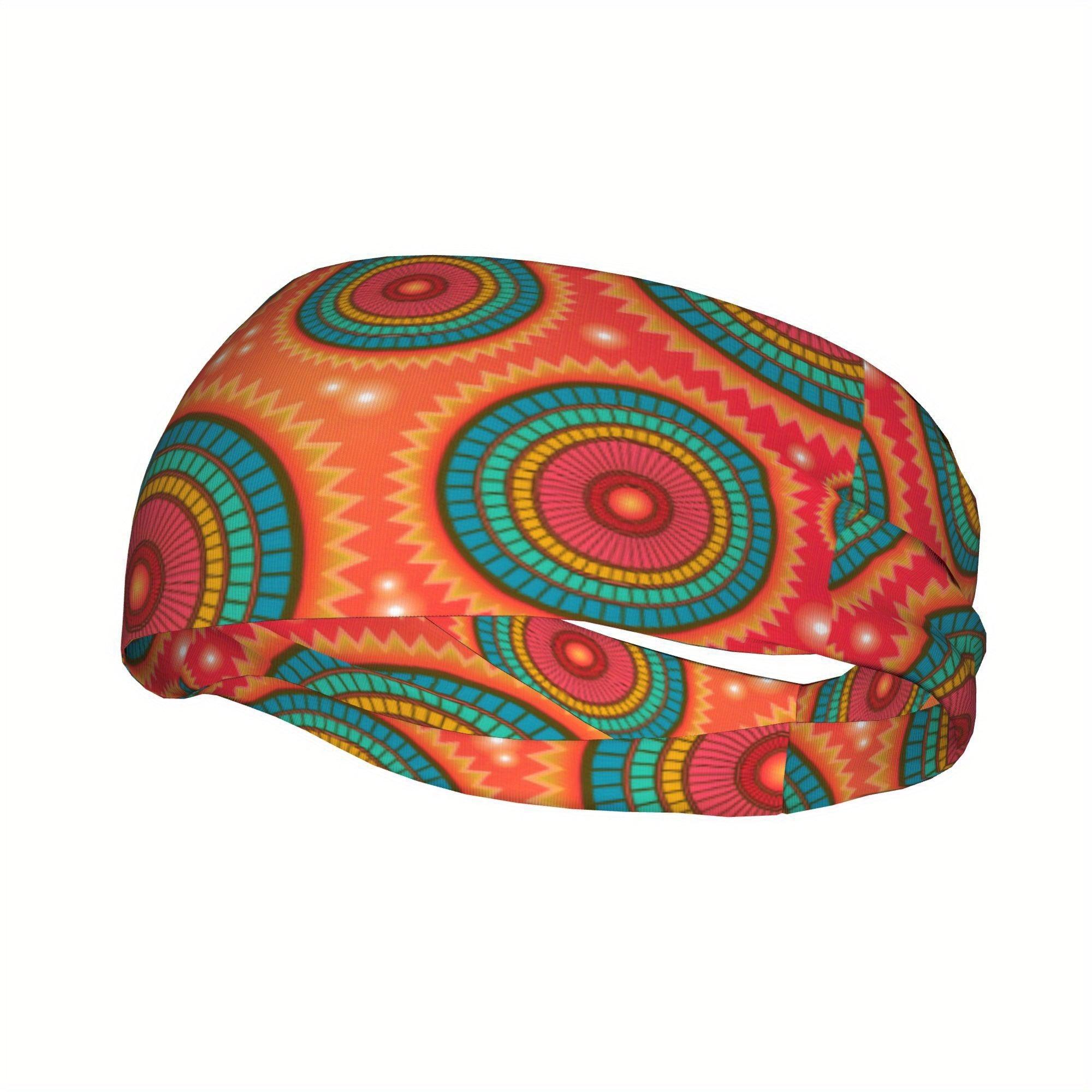 Vibrant Hippie Unisex Headband Sweat Wicking Stretchy Polyester Yoga Gym