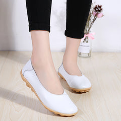Women's Solid Flat Loafers Lightweight Round Toe Soft sole Non slip Shoes