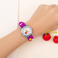 Girls Cartoon Flower Watch Silicone Band Holiday Birthday Gift