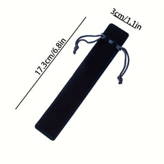 2pcs Flannelette Pen Bag Crystal Pen Storage Plush Cloth Copper Pen Bundle