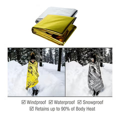 Stay Warm & Safe Emergency Blanket for Camping Hiking Survival 63x82in