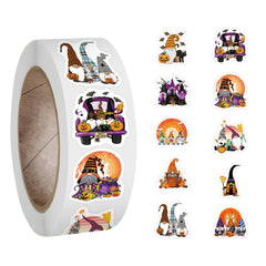 500pcs Halloween Gnome Stickers Roll Waterproof Vinyl Stickers Teens Adults