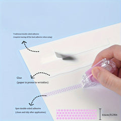 Gradient Cat Claw Dot Glue Tape, Double Sided Adhesive for Scrapbooking