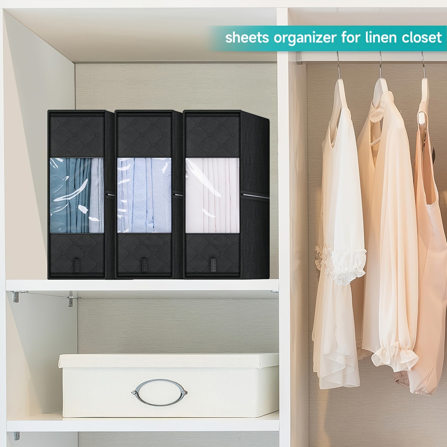 3pcs Foldable Quilts Bed Sheet Storage Box Large Capacity
