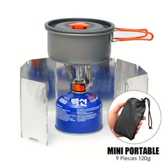 11pcs Camping Windshield Stove Gas Outdoor Portable Screen Deflector