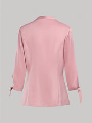 Casual Blazer Women's Plus Solid Knot Half Sleeve Lapel Collar Blazer