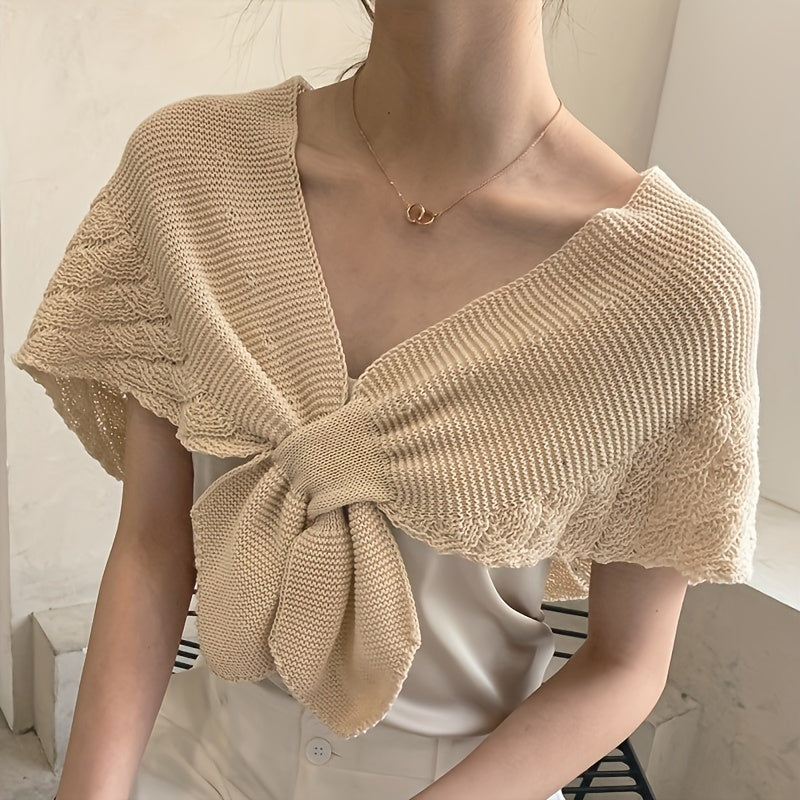 Ruffle Shawl Knitted Warm Cape Women Coldproof Scarf Cloak Cardigan