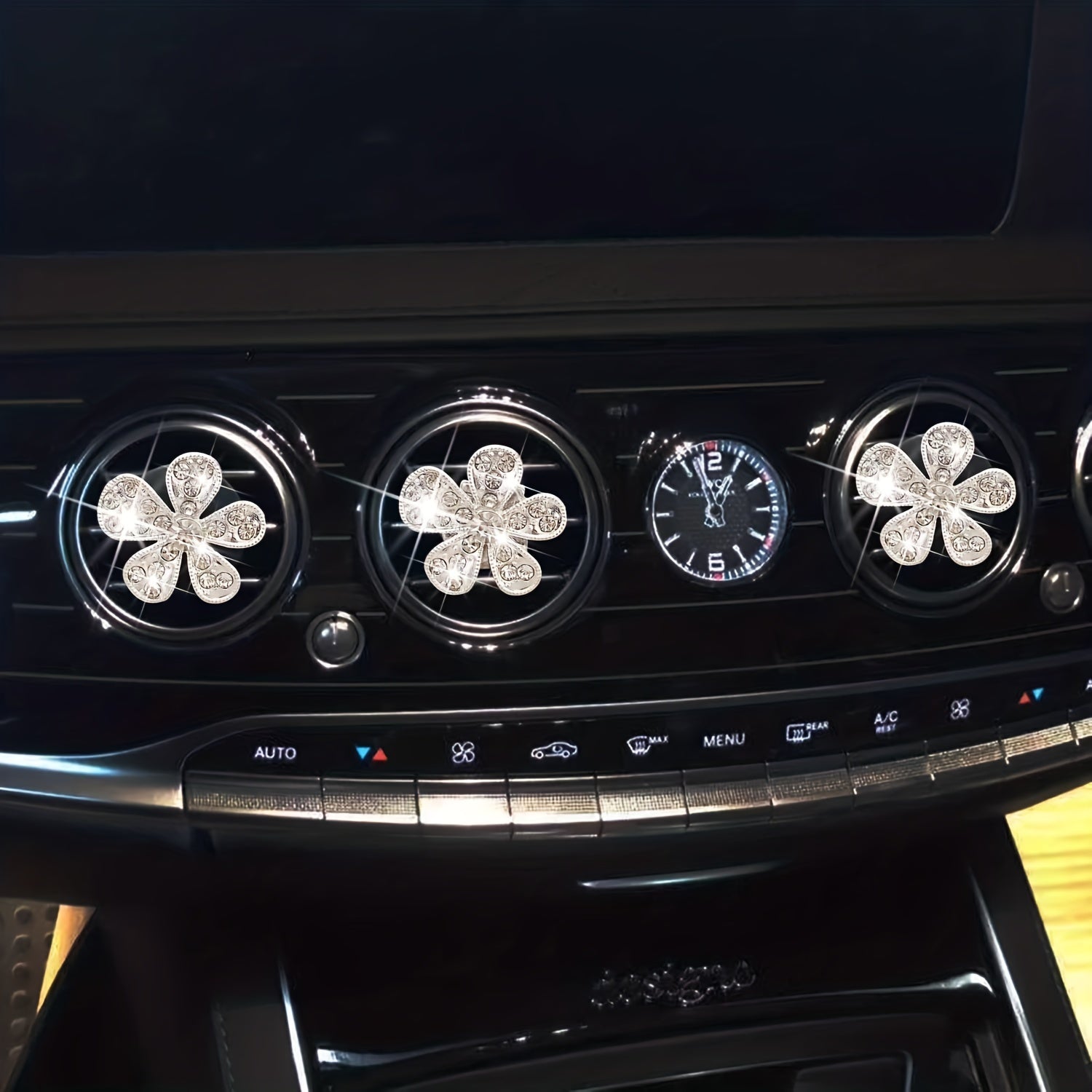 Rhinestone Petal Car Air Outlet Decoration