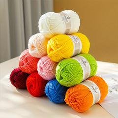6 Solid Acrylic Yarn 4 ply Strands for Knitting & Crocheting Blanket Sweater Hat