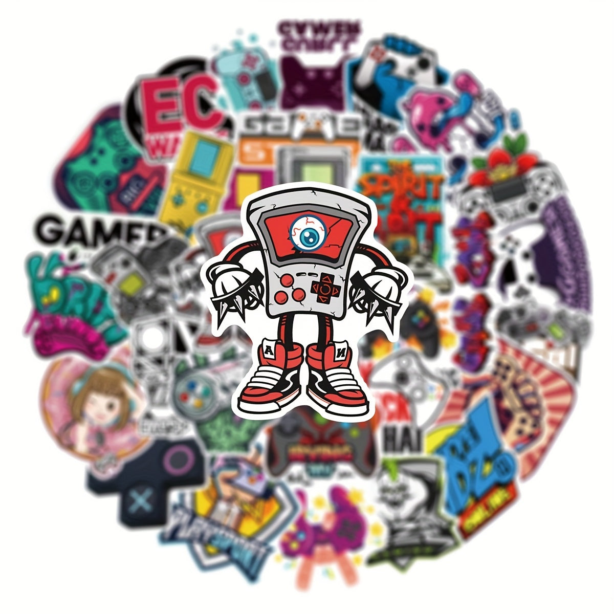 50pcs Retro Game Doodle Stickers Waterproof DIY Creative Decorative Stickers