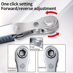 Portable Bidirectional Ratchet Screwdriver Wrench