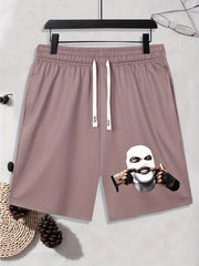 Grimace Print Men's Drawstring Shorts Summer Clothing
