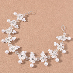 Pearl & Rhinestone Hairband Soft Vines Wreath for Party Hairstyles