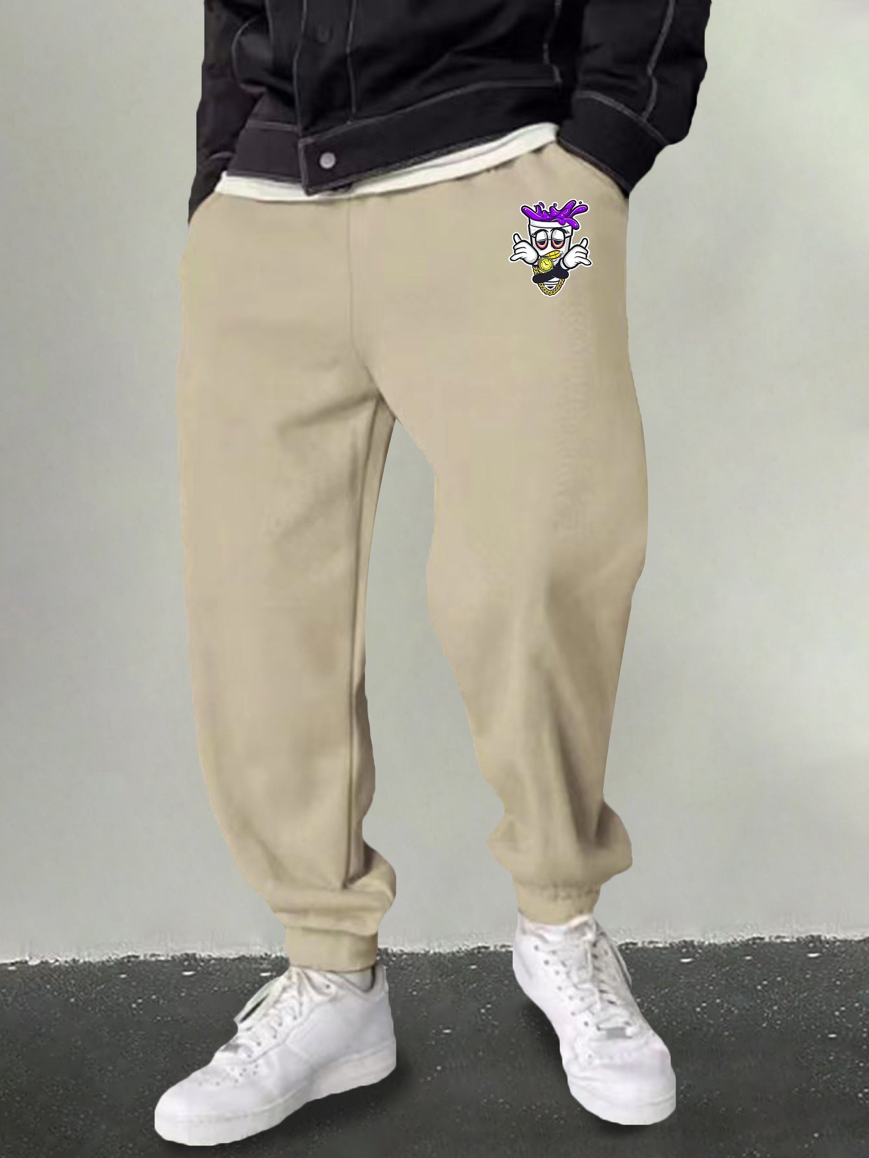 Men's Hip Hop Cartoon Print Joggers Casual Sports Pants
