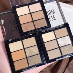 6 Earth Tone Eyeshadow Palette Waterproof Cosmetics Makeup