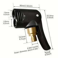 2 in 1 Tire Inflatable Chuck American French Nozzle Conversion Pump