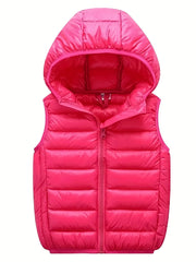 Kids Winter Hooded Puffer Vest Down Coat