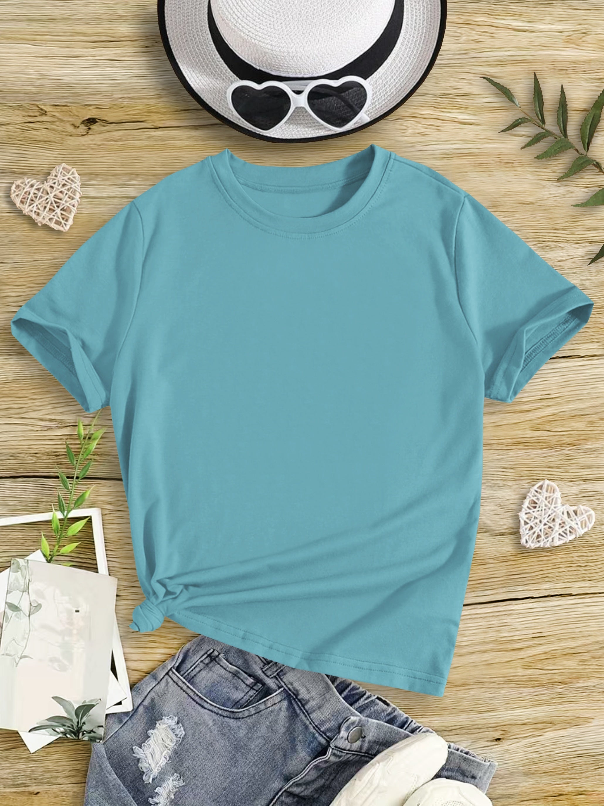Breathable & Stretchy Solid T-Shirt for Girls - Ideal for Summer