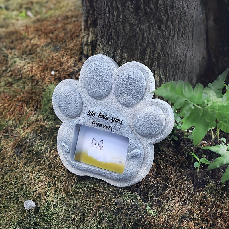 Pet Memorial Stone Resin Cremation Grave Tombstone With Photo Frame