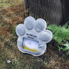 Pet Memorial Stone Resin Cremation Grave Tombstone With Photo Frame