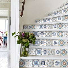 Moroccan Geometric Pattern Stair Decal Waterproof Self-adhesive Wallpaper