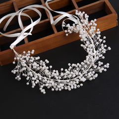Faux Pearl Hair Band Hair Ornaments Rose Golden Wedding Headwear