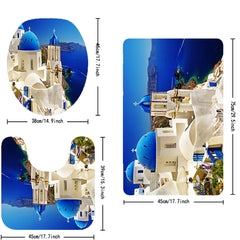 Greek Sea Of Love Shower Curtain Set Bathroom Decor