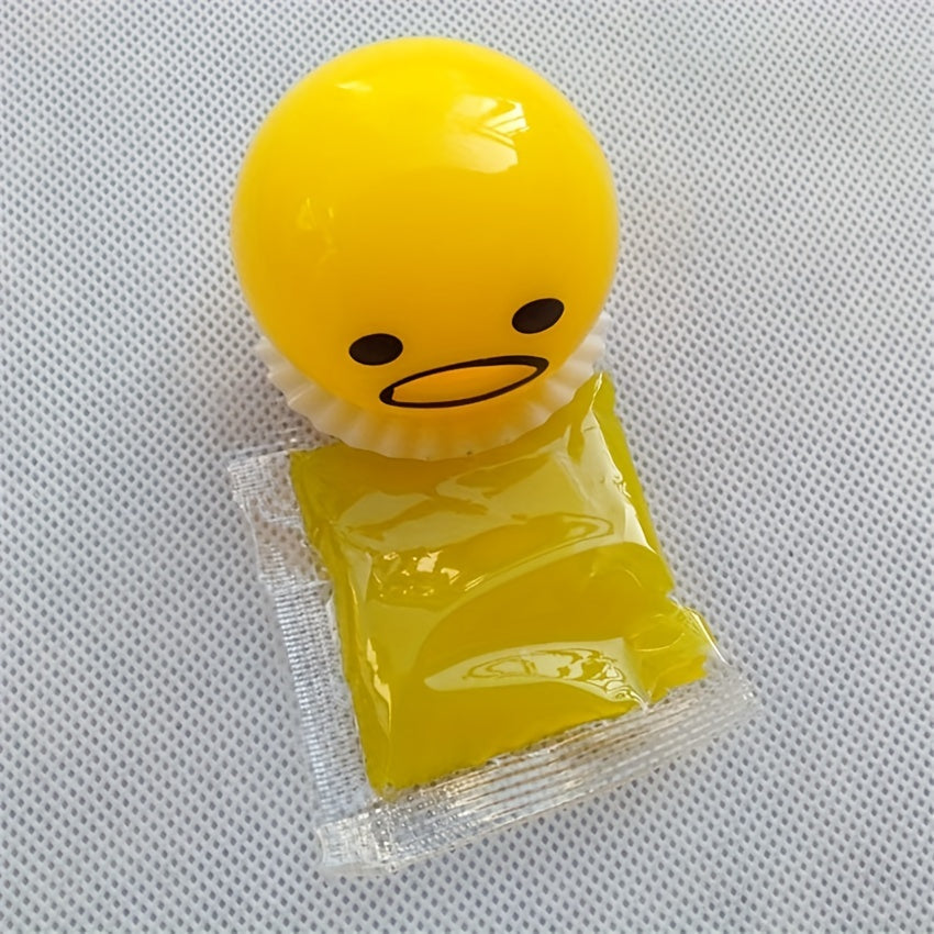 12pcs Puke Egg Yolk Lazy Egg Toy Milk Bag Exhaust To Relieve Stress