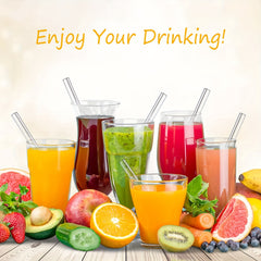 12 Pack Clear Glass Straws Shatter Resistant for Cocktails and Smoothies