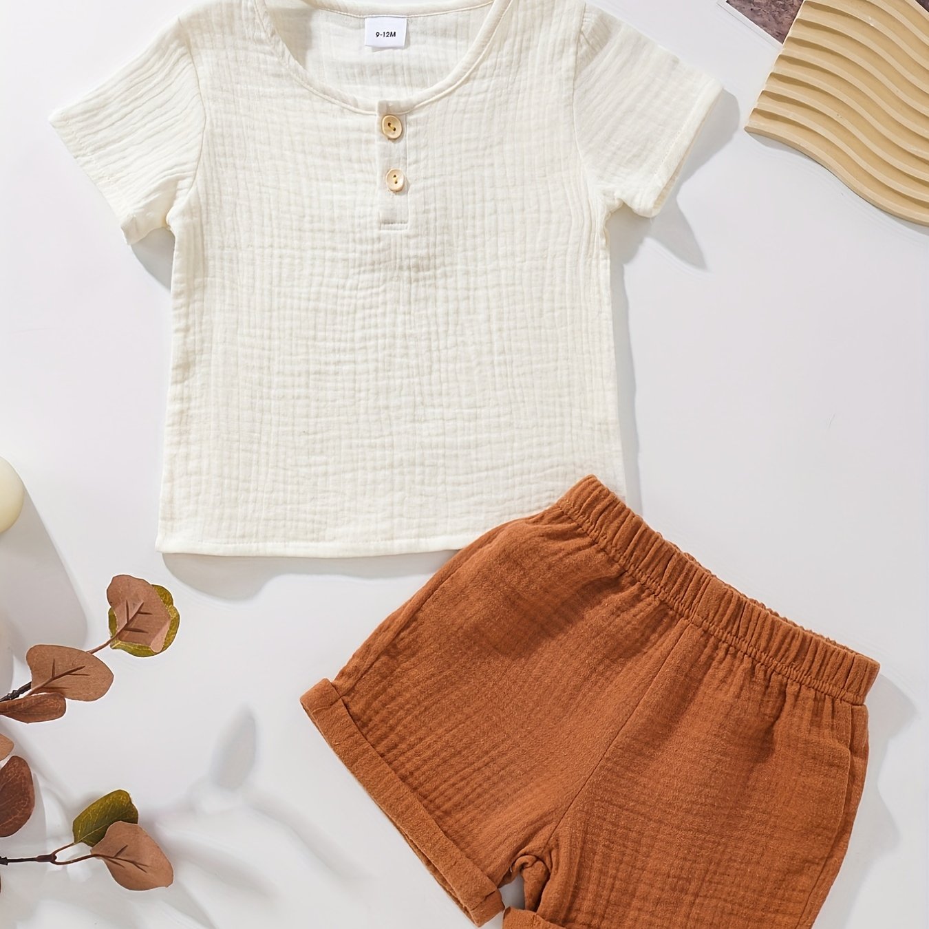 Baby Boy Summer Cotton Yarn Two piece Set tee Top & Shorts