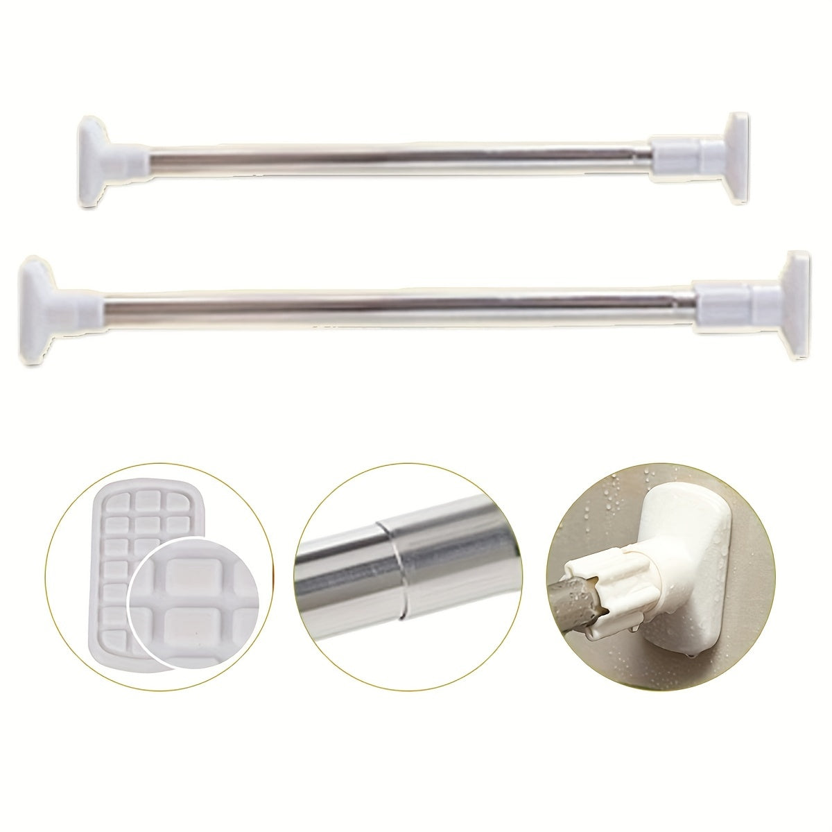 Telescopic Shower Curtain Rod Easy Installation
