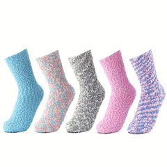 2 Pairs Pompom Fuzzy Socks Warm Mid Tube Women's Stockings