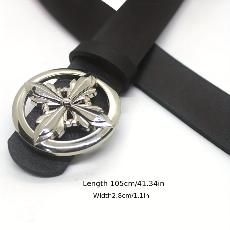 Hollow Out Buckle Belt Vintage PU Leather Jeans Belt Women