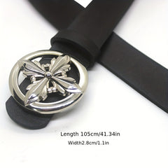 Hollow Out Buckle Belt Vintage PU Leather Jeans Belt Women