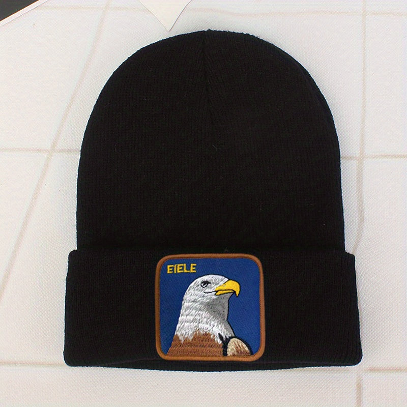 Eagle Patch Beanie Knit Hat Hip Hop Windproof Warm Skull Cap