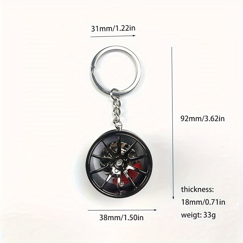 Metal Wheel Tire Keychain Pendant for Car Keys Backpacks Wallets