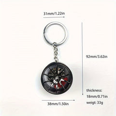 Metal Wheel Tire Keychain Pendant for Car Keys Backpacks Wallets