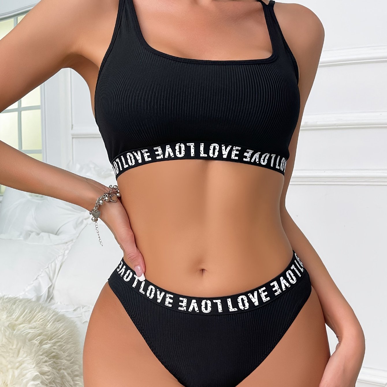 Criss Cross Back Bra & Panties Set