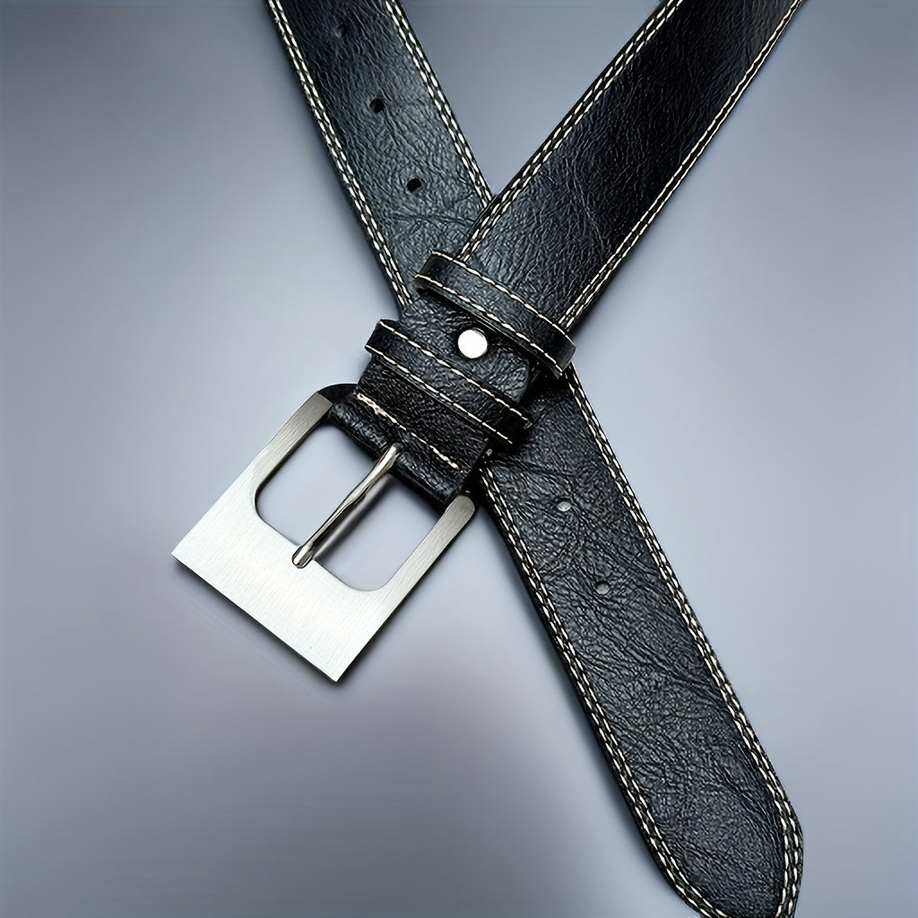 Men's PU Leather Buckle Belt for Outdoor Party Holiday