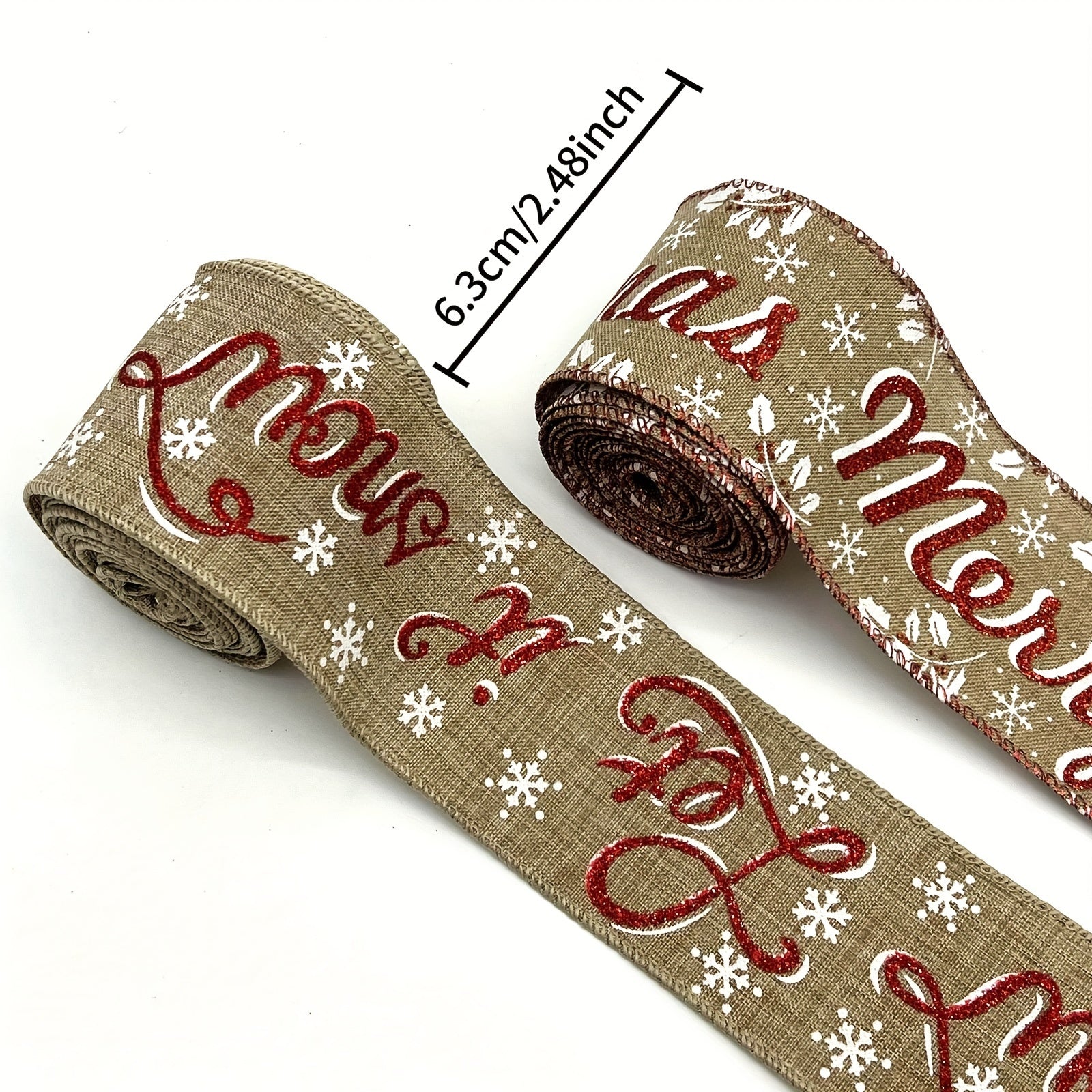 Brown Christmas Ribbon Merry Christmas Letter Holiday Trees Wrapping