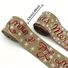 Brown Christmas Ribbon Merry Christmas Letter Holiday Trees Wrapping