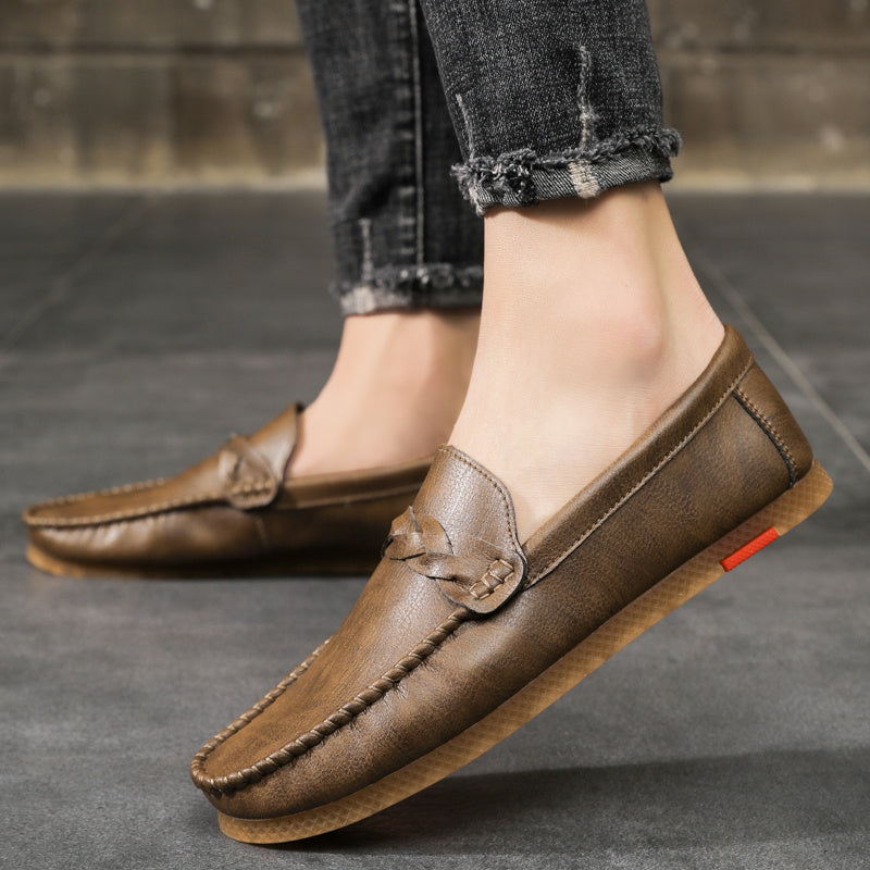 Men's Braided Stitch Slip On Loafers