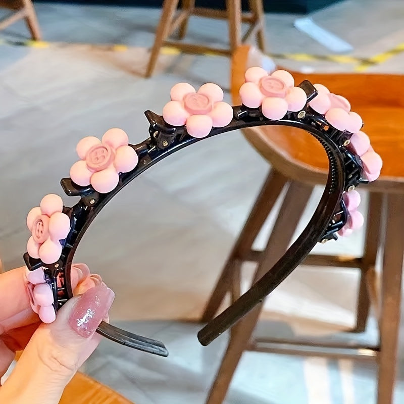 Flower Decor Headband Hair Clip Press Hair Wash Face Headband