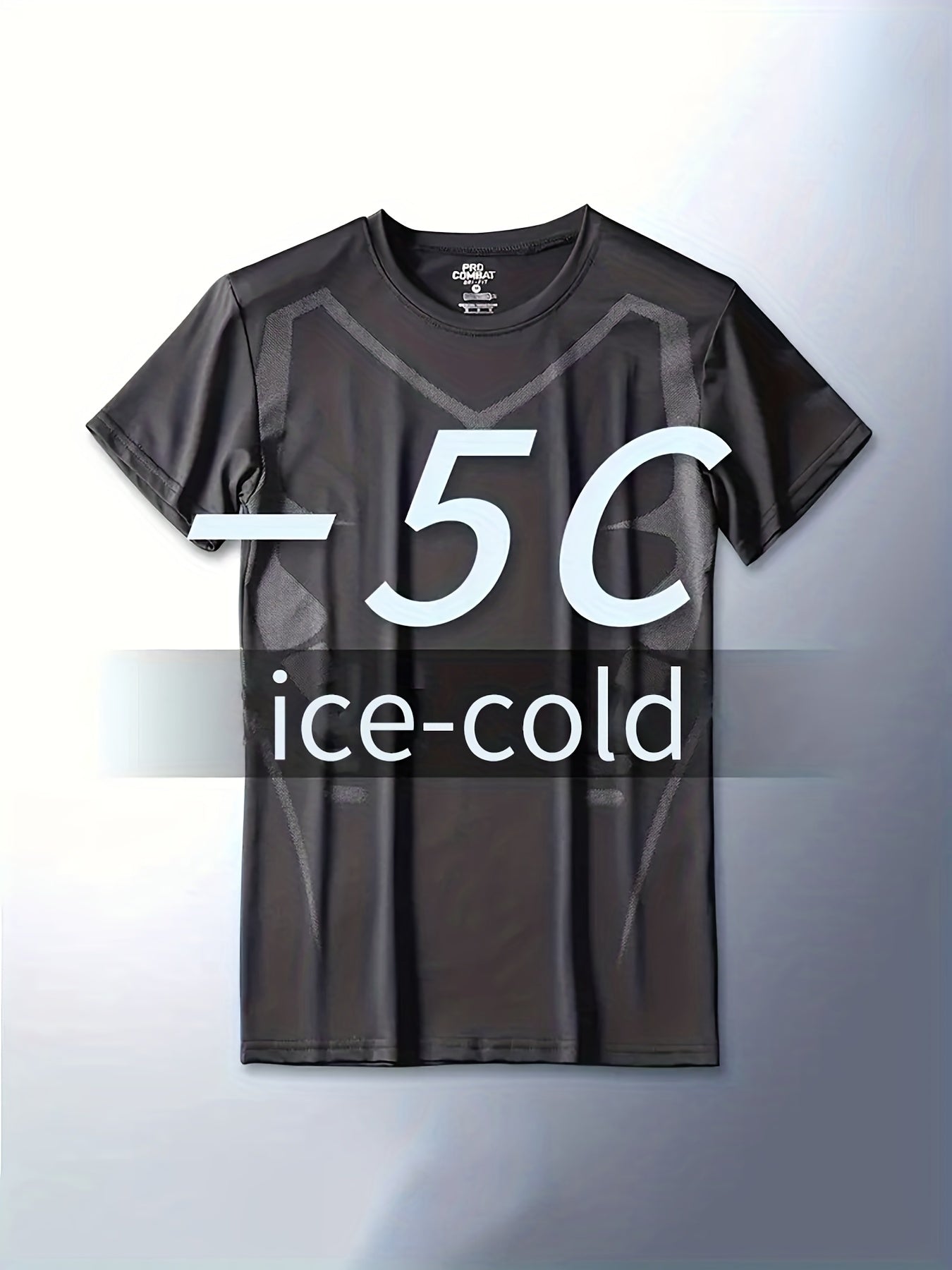 Men's Solid Sports T-shirt Quick Dry Breathable Tee Top