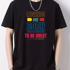 Men's Cotton Letter Print Crew Neck Active T-shirt