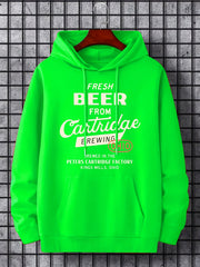 Men's Fresh Beer Print Hoodie Breathable Hooded Sweatshirt
